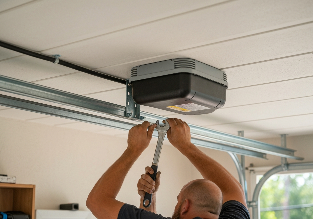 Garage door opener installation by professional